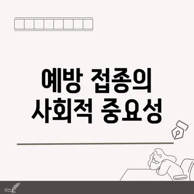 예방 접종의 사회적 중요성