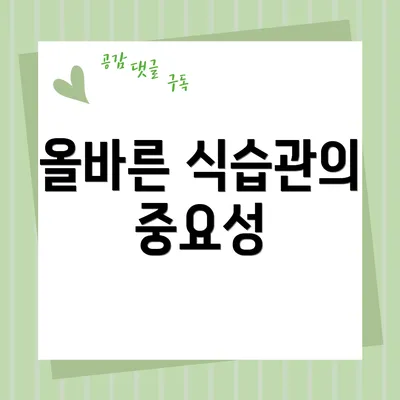 올바른 식습관의 중요성