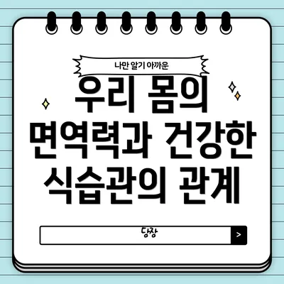 우리 몸의 면역력과 건강한 식습관의 관계
