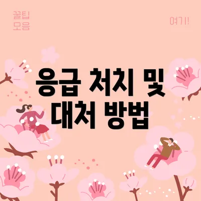 응급 처치 및 대처 방법