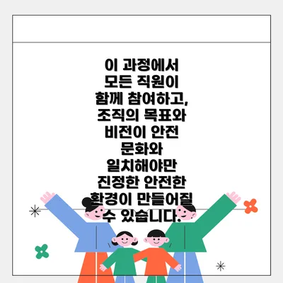 이 과정에서 모든 직원이 함께 참여하고, 조직의 목표와 비전이 안전 문화와 일치해야만 진정한 안전한 환경이 만들어질 수 있습니다.