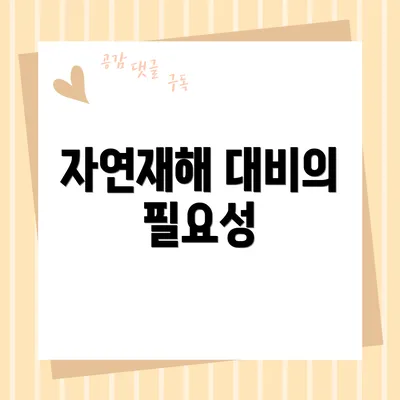 자연재해 대비의 필요성