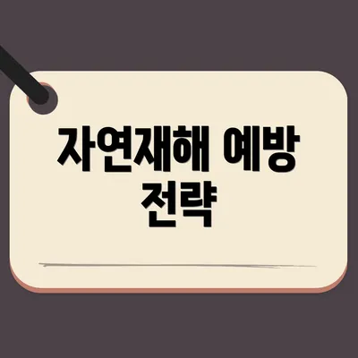 자연재해 예방 전략