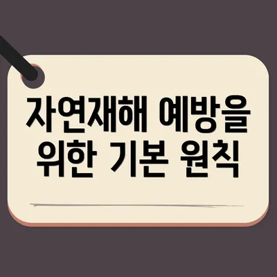 자연재해 예방을 위한 기본 원칙