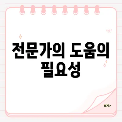 전문가의 도움의 필요성