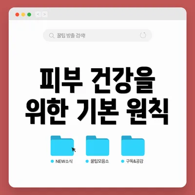 피부 건강을 위한 기본 원칙