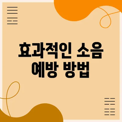효과적인 소음 예방 방법