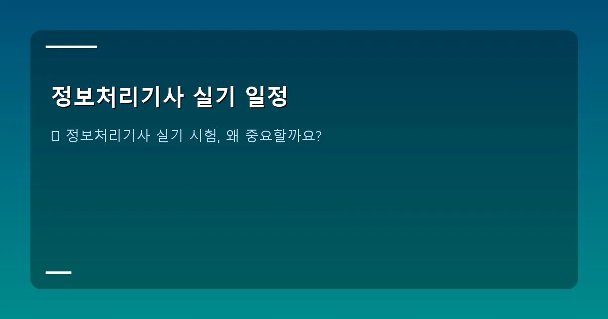 정보처리기사 실기 일정 - 대표 이미지
